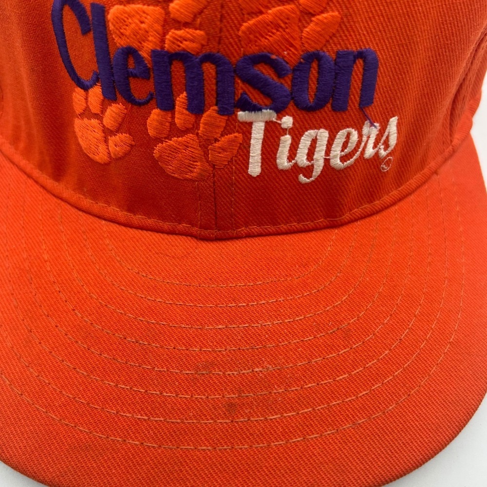 Vintage Clemson Tigers Snapback Hat Orange NCAA College Baseball Cap Green Under - Picture 3 of 5